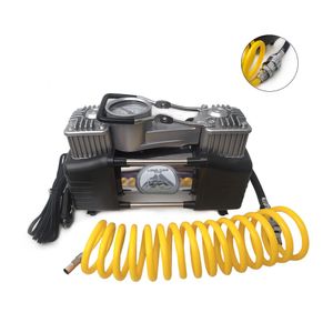 Compresor de Aire Portatil Doble Piston Inflador Llanta Asa Plegable