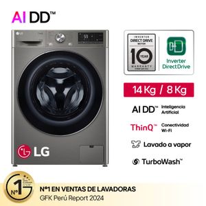 Lavaseca LG WD14PVC4S6C 14/8Kg Plateado