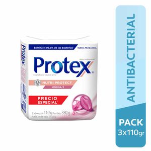Jabón de Tocador PROTEX Antibacterial Omega3 Paquete 3un
