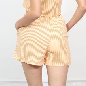 Short verano Lino Rayas con bolsillos