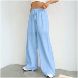 Pantalón holgado con cordón en la cintura fresco