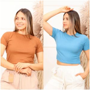 Polos Basicos top básico Rib Genesis Pack x2