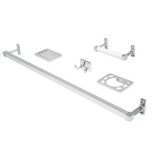 Juego De 5 Accesorios Para Baño TRUPER Foset Color Metálico Plata