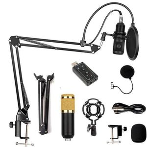 Kit Micrófono Condensador Para Estudio Podcast BM800 Dorado