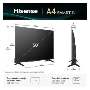 Televisor Hisense 50'' VIDAA UHD 4K 50A4NV 2025 - ANT