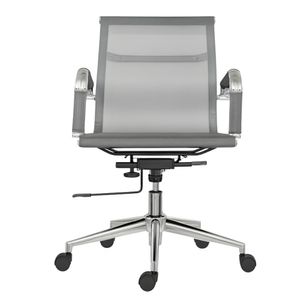 SILLA DE OFICINA GERENCIAL FIJA ERGONÓMICA -A POLO GRIS