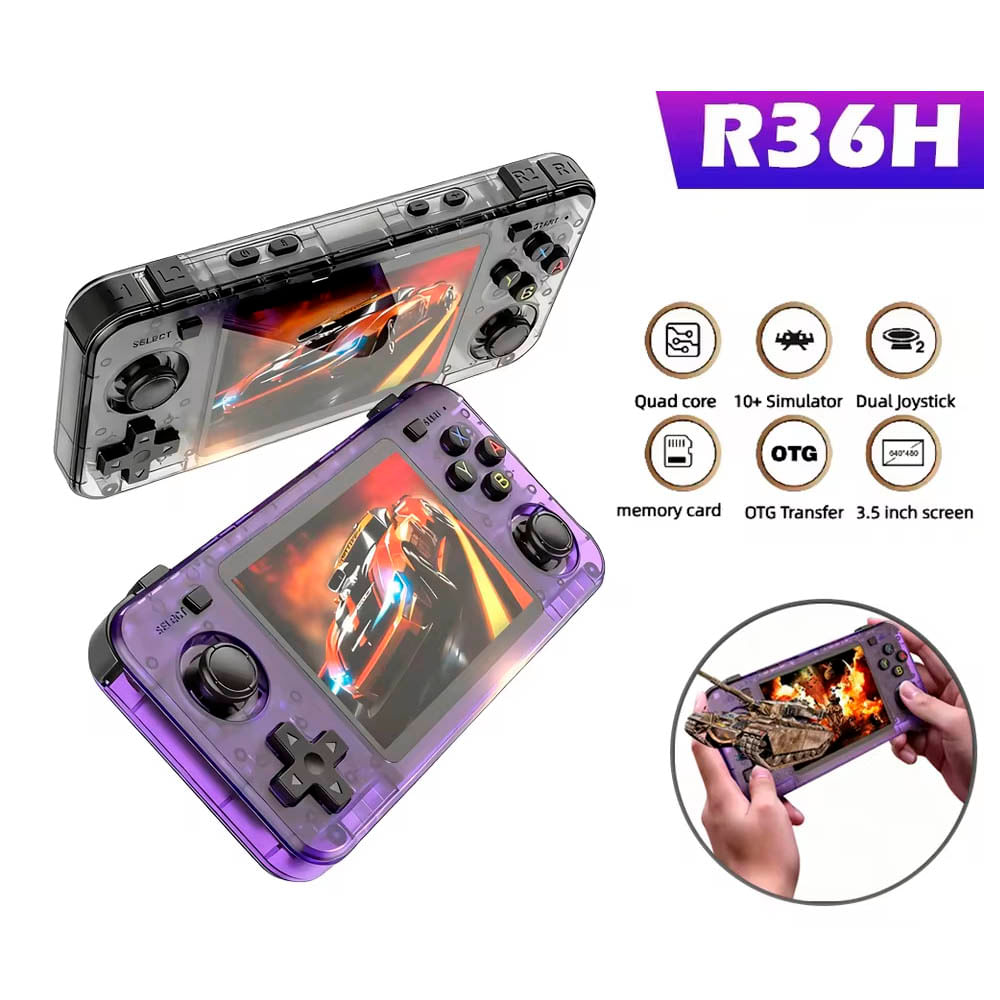 Consola de Videojuegos Portátil R36H 20000 Juegos Morado - Real Plaza