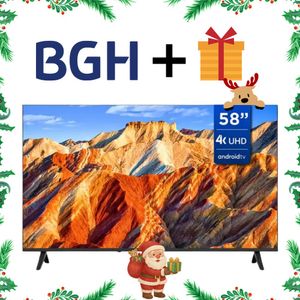 TELEVISOR BGH 58 UHD 4K SMART ANDROID TV LED 3HDMI 2USB WIFI BLUETOOTH NEGRO MAS REGALO