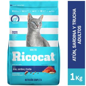 Comida para Gatos RICOCAT Adultos Atún Sardina y Trucha Bolsa 1Kg