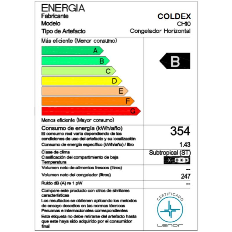 Congelador Coldex CH10 247L Plateado - Real Plaza