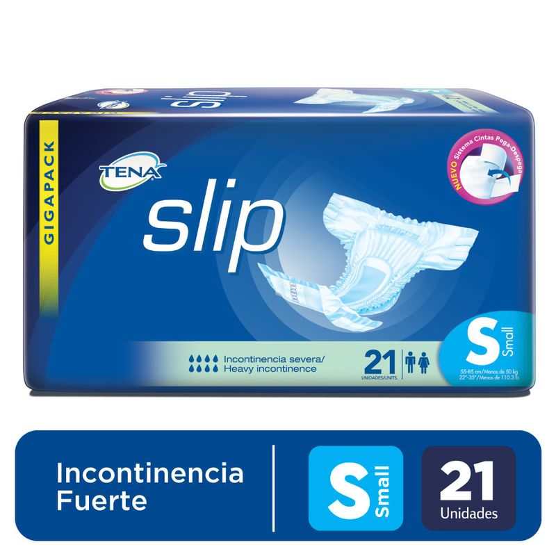 Pañal para Adulto TENA Slip Ultra Incontinencia Fuerte Talla S Paquete 21un