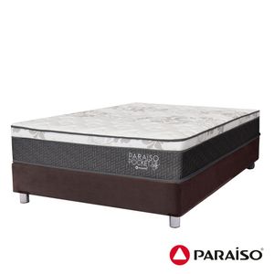 Cama Paraíso Pocket Star 1.5 Plazas Chocolate + 1 almohada + protector