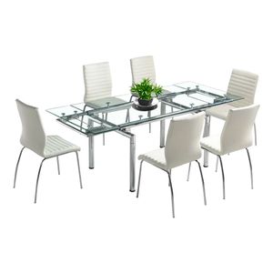 Juego de Comedor Extensible Salamanca 6 Sillas Blanco