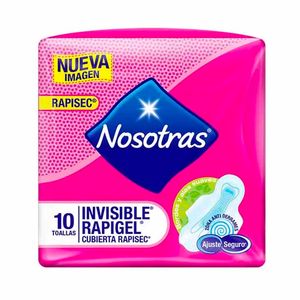 Toalla Higiénica NOSOTRAS Invisible Rapigel Paquete 10un