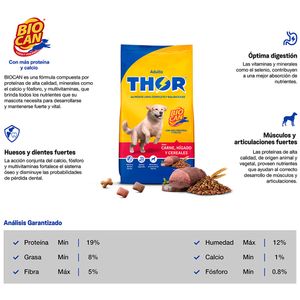 Comida para Perros THOR Adulto Carne Hígado Cereales Bolsa 2Kg
