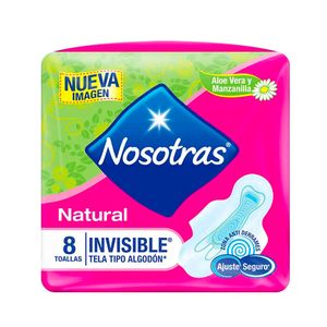 Toalla Higiénica NOSOTRAS Natural Invisible Tela Paquete 8un