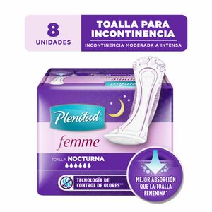 Toalla Nocturna PLENITUD Incontinencia Severa Paquete 8un