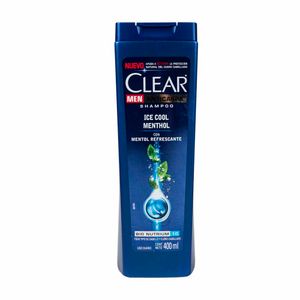 Shampoo CLEAR Anticaspa Men Ice Cool Menthol Frasco 400ml