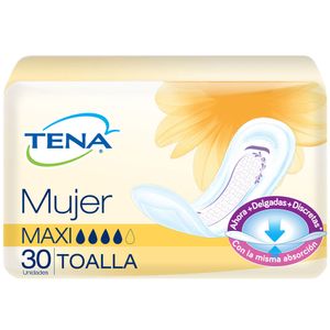 Toallas TENA Mujer Maxi Paquete 30un