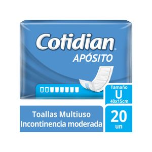 Toalla Multiuso COTIDIAN Apósito Incontinencia Leve Paquete 20un