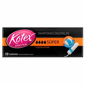 Tampón KOTEX con Aplicador Evolution Súper Caja 8un