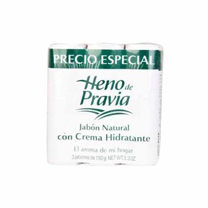 Jabón de Tocador HENO DE PRAVIA Crema Hidratante Bolsa 150g Paquete 3un