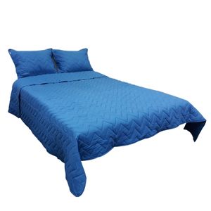 Cubrecama Azul con Funda Sham Queen Free Home