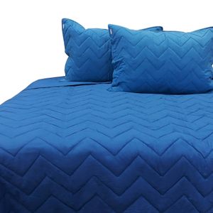 Cubrecama Azul con Funda Sham Queen Free Home