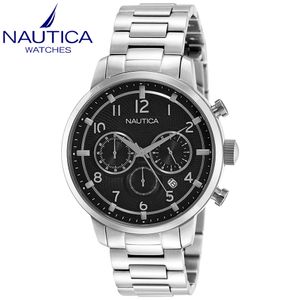 Reloj Nautica NCT 15 NAI18510G Cronometro Acero Inoxidable Plateado Negro
