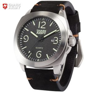 Reloj Shark Army Lumin Seal SAW185 Acero Inoxidable Fecha Hombre Negro Plateado