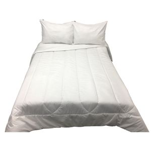 Edredón con Funda Sham Blanco 220 Hilos 100% Algodón Queen