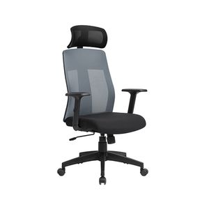 Silla Telma C/Cabecera Negro/Gris giratoria - ZIYAZ