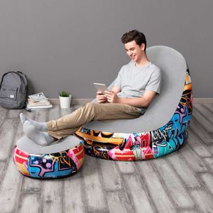 Sillón con Ottoman Grafiti Bestway 121 x 100 x 86 cm