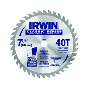 Classic Disco  Irwin  portable Circular Saw Blades 7-1/4" X 40T, 5/8" Universal Granel