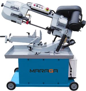 Maq. Sierra Maraga Cinta Corte Angular 45 - 90 Red. 57 Vel. 60Hz  Mpm Motor 750W 1.5 Hp Poleas