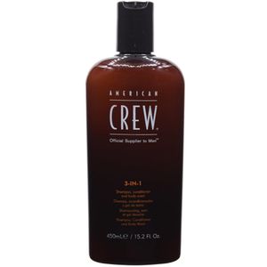3 In 1 Shampoo, Acondicionador Y Body Wash American Crew Men 450ml