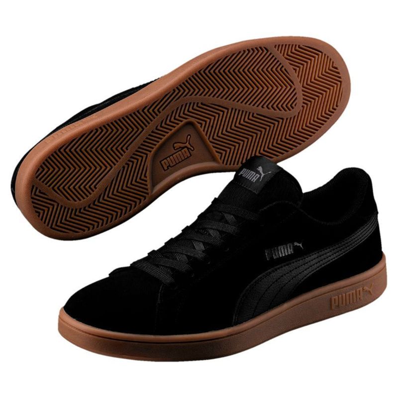 Zapatillas puma negras online suela marron