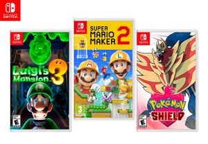 Juegos de Nintendo Switch: Luigis Mansion 3 + Super Mario Maker 2 + Pokemon Shield