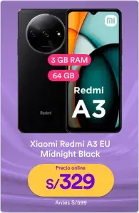 RP_REBAJAS REALES 20/05/2024_MTF_3_PP Xiaomi Redmi A3 3GB 64GB EU Midnight Black_20/05/2024_TELEFONIA