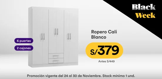 RP_BLACK WEEK 24/11_V_2_ Ropero Cali 6 puertas 2 cajones Blanco