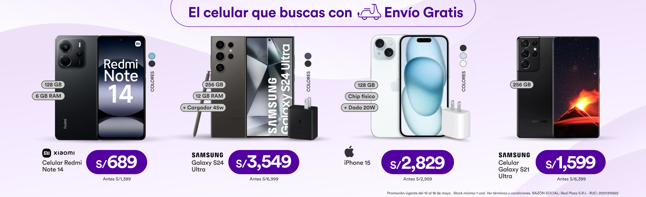 RP_CAMPAÑA REGULAR 10/05/2025_P_1_ El celular que buscas con Envio gratis_18/05/2025_CELULARES