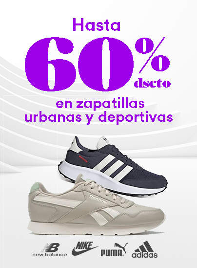 Hasta 60% de descuento en zapatillas urbanas y deportivas
