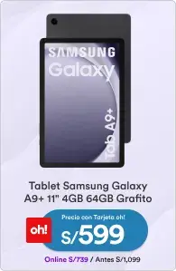 RP_PROMOS QUE RUGEN 26/02/2024_MTF_3_PP Tablet Samsung Galaxy A9+ 11" 4GB 64GB Grafito_26/02/2024_TABLETS
